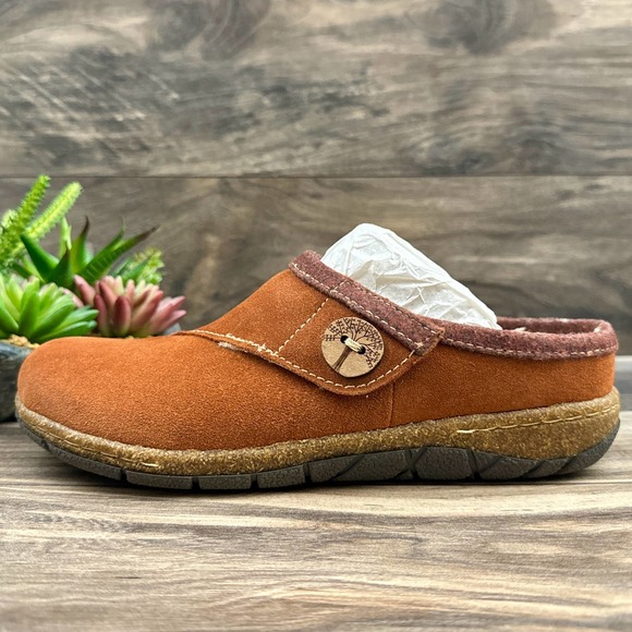 NIB Earth Origins Ezra 8.5M 40 Acorn Brown Slip On Clogs Suede - Picture 5 of 12